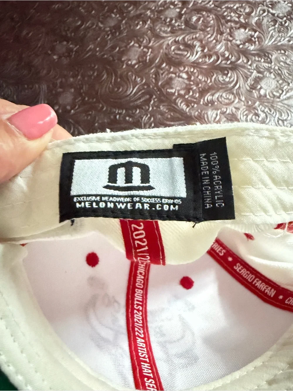 Chicago Bull limited edition artist series White and Red Baseball Cap